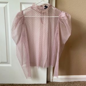 Puff sleeve sheer blouse forever21. Size M.